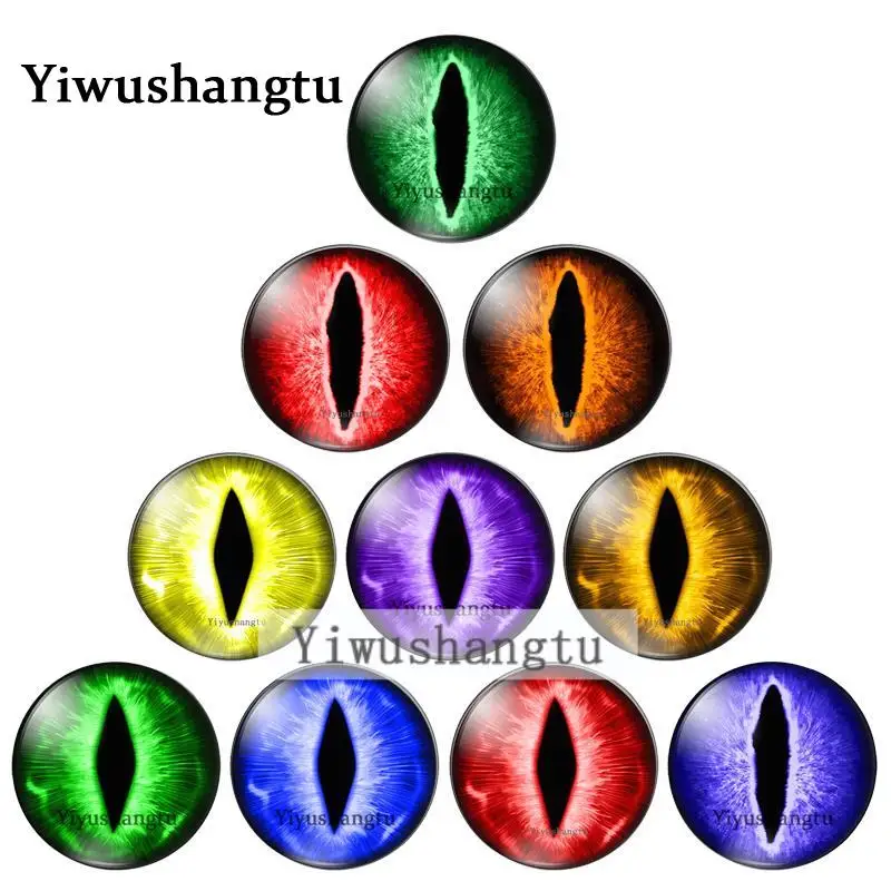 

Стеклянные глаза животных, дракон, кошка, лошадь, пары или смешанные 12 мм/20 мм/25 мм/30 мм, круглые фотостеклянные кабошоны, демо-плоская спинка, изготовление выводов