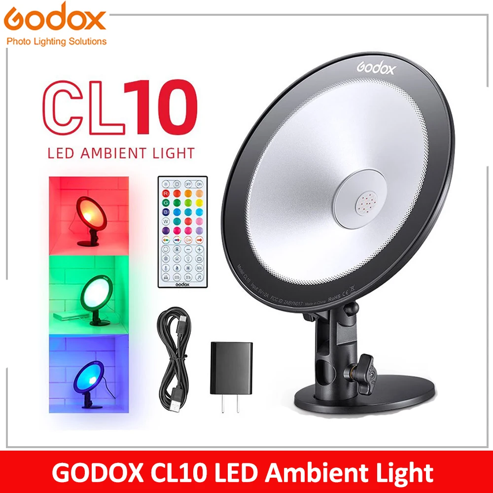 

GODOX CL10 LED Webcasting Ambient Light, Selfie Ring Light Dimmable Camera Lamp Photography Light for Makeup Video Live Studio