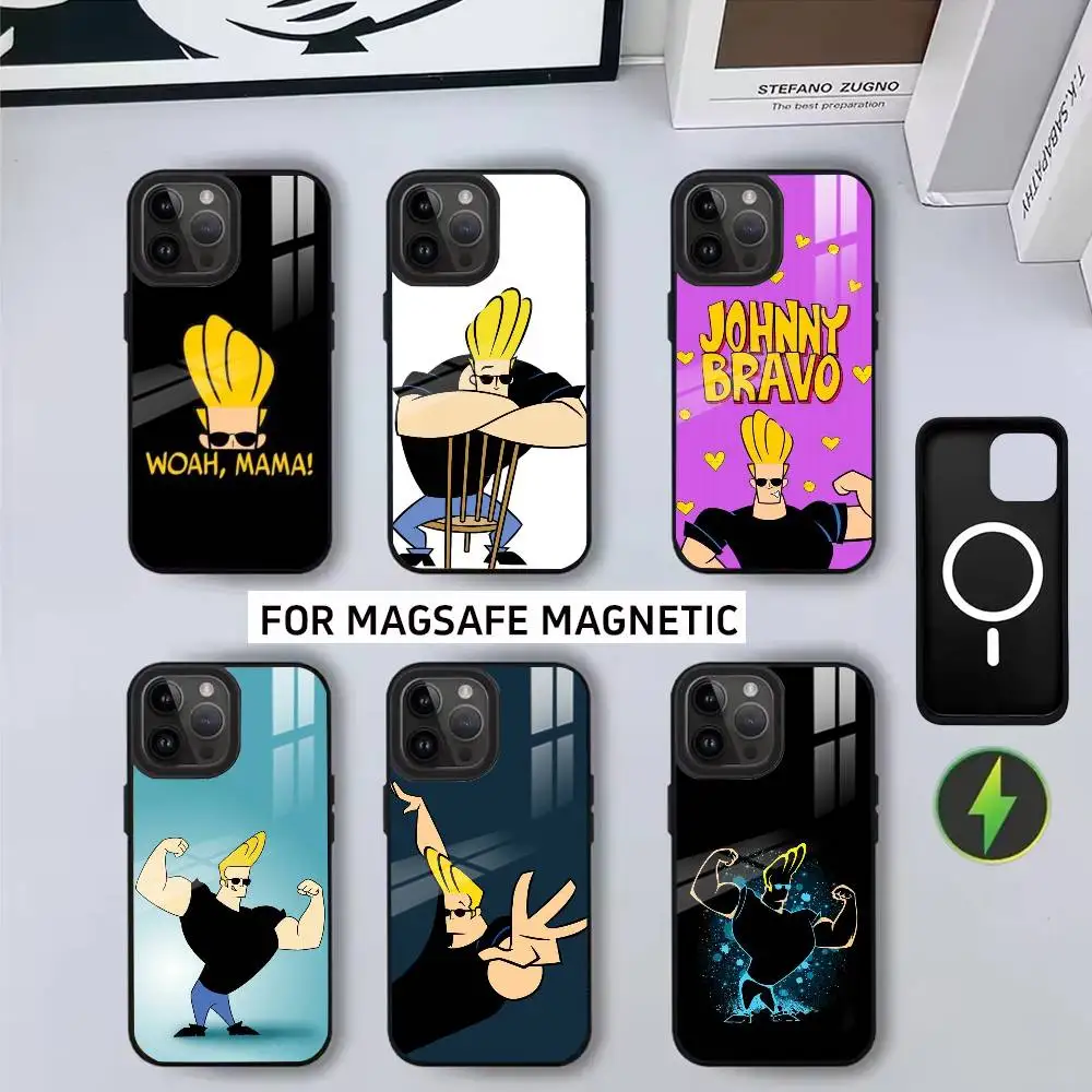 

Cartoon J-Johnny B-Bravo-es cute Phone Case For iPhone17,16,15,14,13,12,11 Plus,Pro Magnetic with Magsafe Wireless Charging