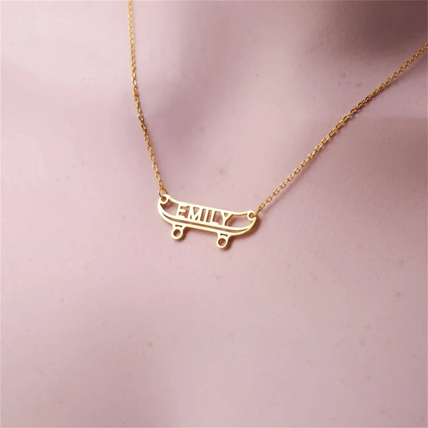 

Skateboard Necklace Customized Products 925 Sterling Silver Custom Name Necklace Personalized Man Necklace Skater Gift For He