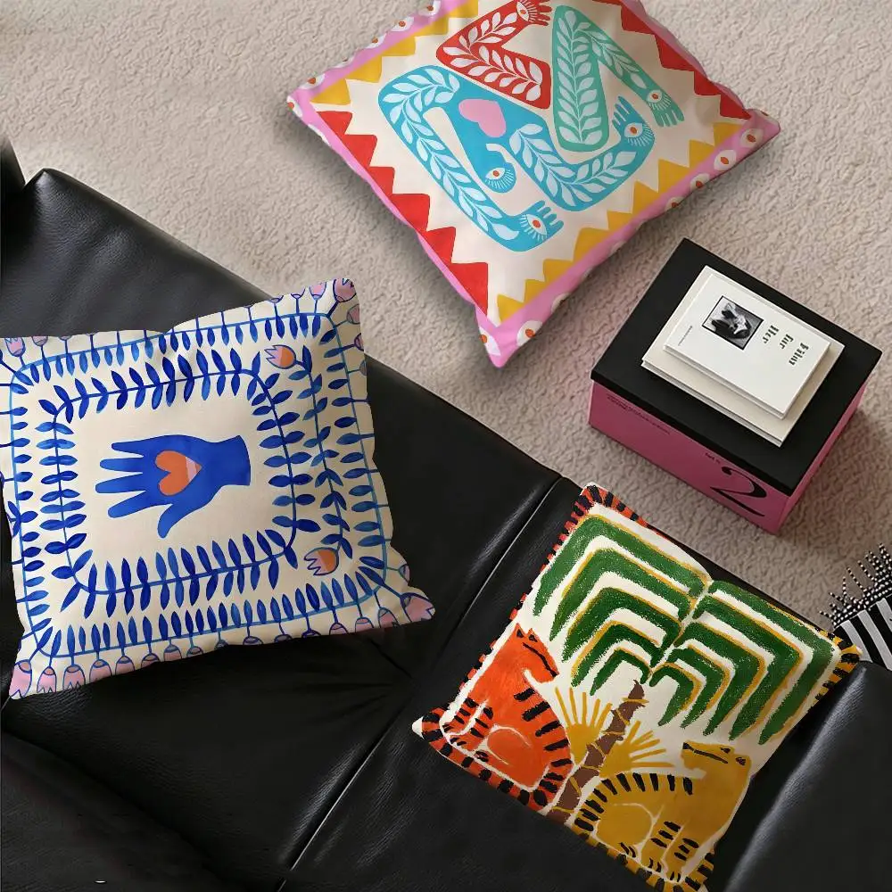 Ancient Egypt Abstract Colorful Tiger Lucky Dragon pillow cover sofa cushion cover home room decoration children gift