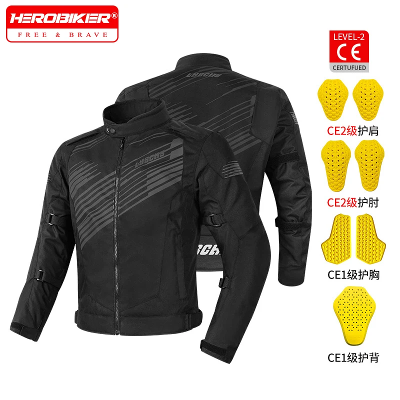 

Motorcycle Jacket Men CE Anti Fall Motorbike Riding Jackets With Removable Liner Waterproof Motocross Jackets