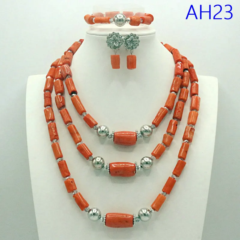 High-Quality African Coral Beads Set Wedding Party Bride Jewelry  Luxury Nigerian Coral Beads Set