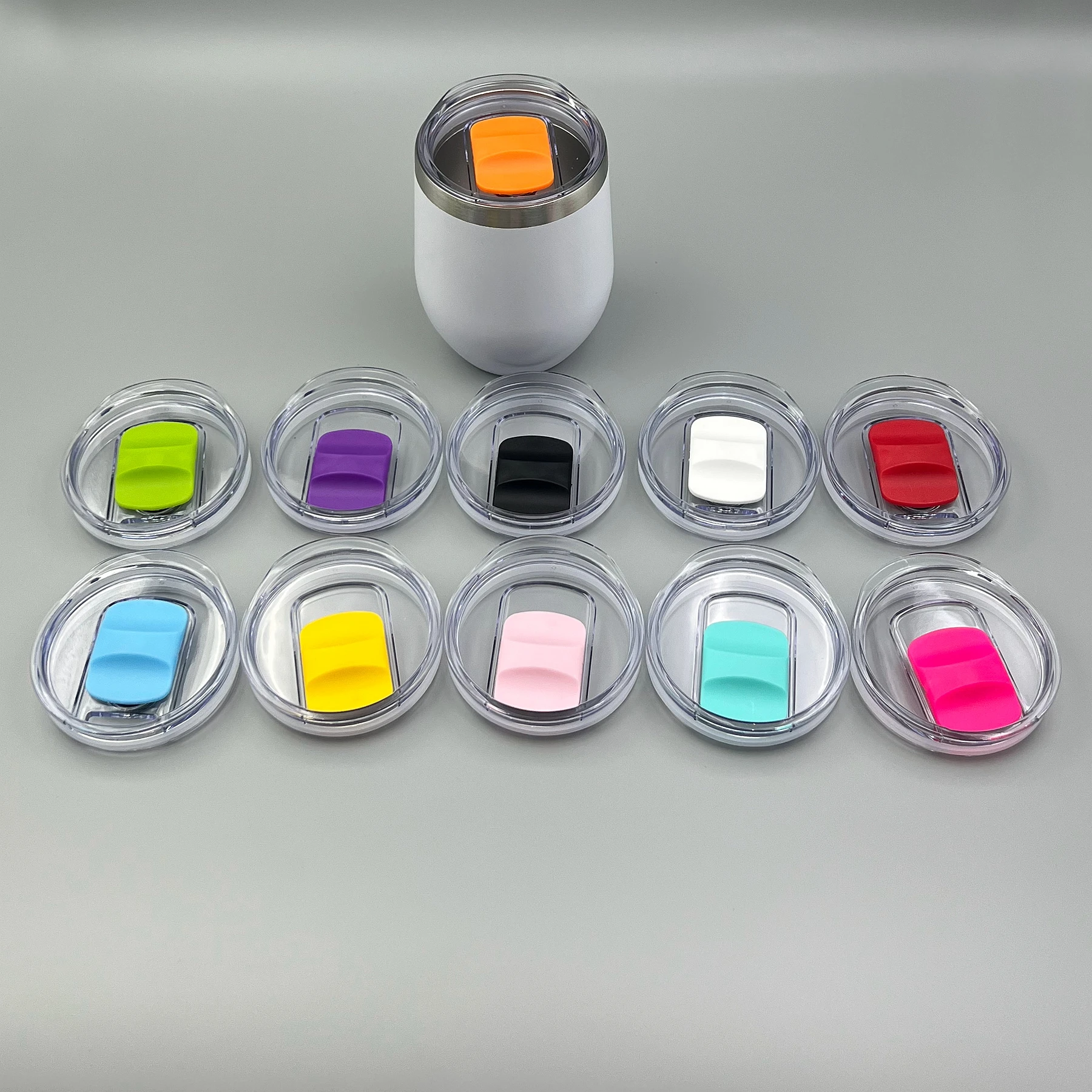 2 Magnetic Replacement Lids for Wine Glasses, Magnetic Lids for Egg-Shaped Cups, 12oz Wine Glass Lids. Please Note That It Is Only Suitable for Thermos Cups with an Inner Diameter of 7.4cm