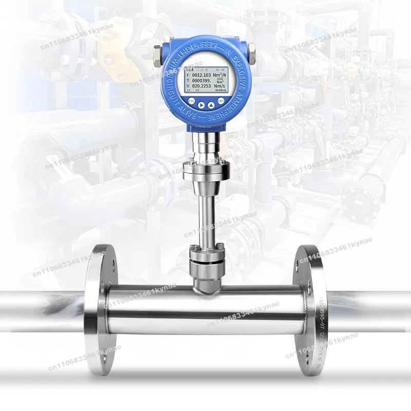 For Stainless Steel Hydrogen Vortex Flowmeter, Industrial 0.5~ 600Nm3/h with 4-20mA and RS485 Connection Function