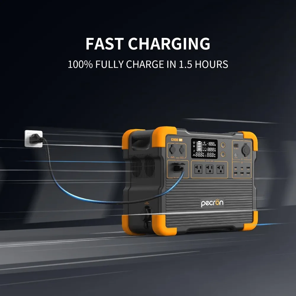 2048Wh 2400W Portable Power Station, Fast Charging in 1.5Hrs for Emergency Camping RV Home, Custom
