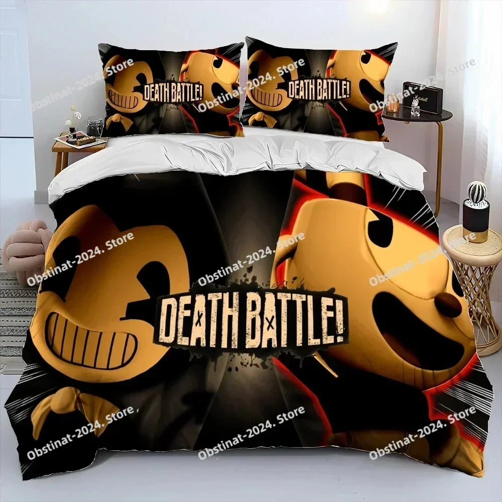 3D Print Cuphead Game Mugman Cartoon Bedding Set Boys Girls Twin Queen King Size Duvet Cover Pillowcase Bed boys Adult Bedroom