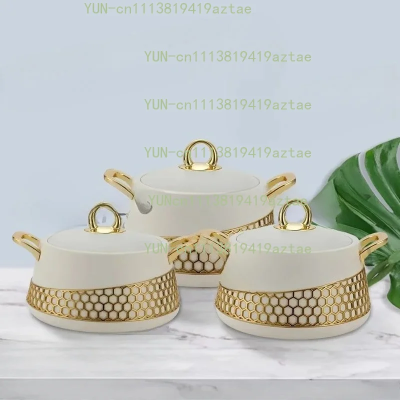 New food warmer set 3 kitchen pot insulation 6 hours luxury hot pot set