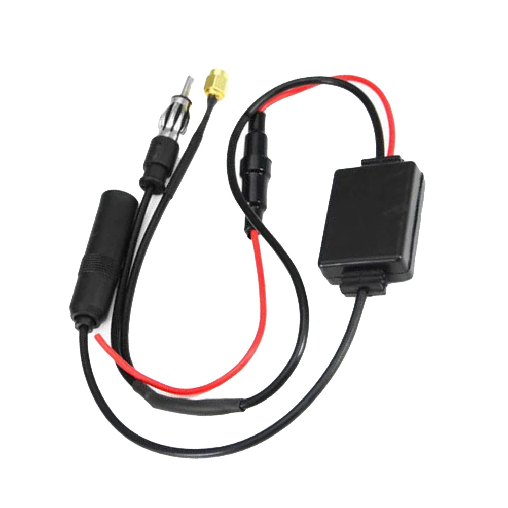 

Fm Car Antenna Amplifier Booster Black Durable Thick Lines Strong Anti- Shielding Plug-In Insurance Better