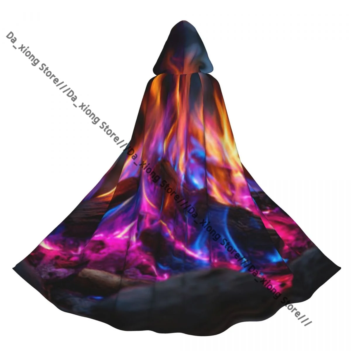 

Serene Forest Fire Witch Cloak Hooded Cosplay Costume Halloween Adult Long Party Cape
