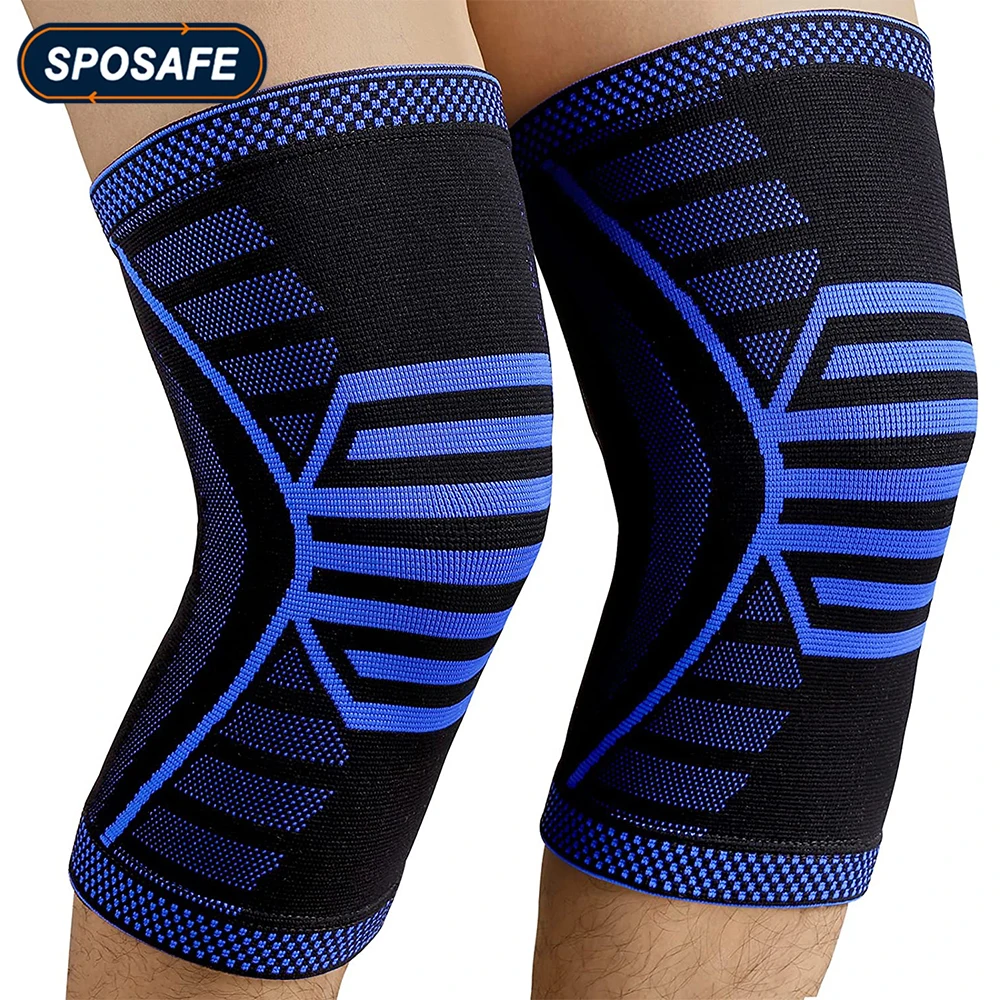 1Pair Sports Knee Compression Support Sleeves for Gym,Work Out,Running,Arthritis,Joint Pain Relief,Meniscus Tear,Injury Recovery