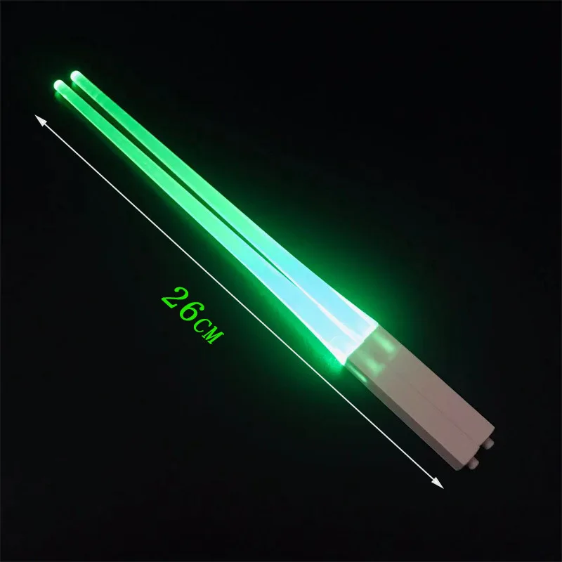 1Pair 9-Color LED Luminous Chopsticks Reusable Kitchen Accessories Light Up Dinning Party Tableware Glowing Food Safe Chopstick