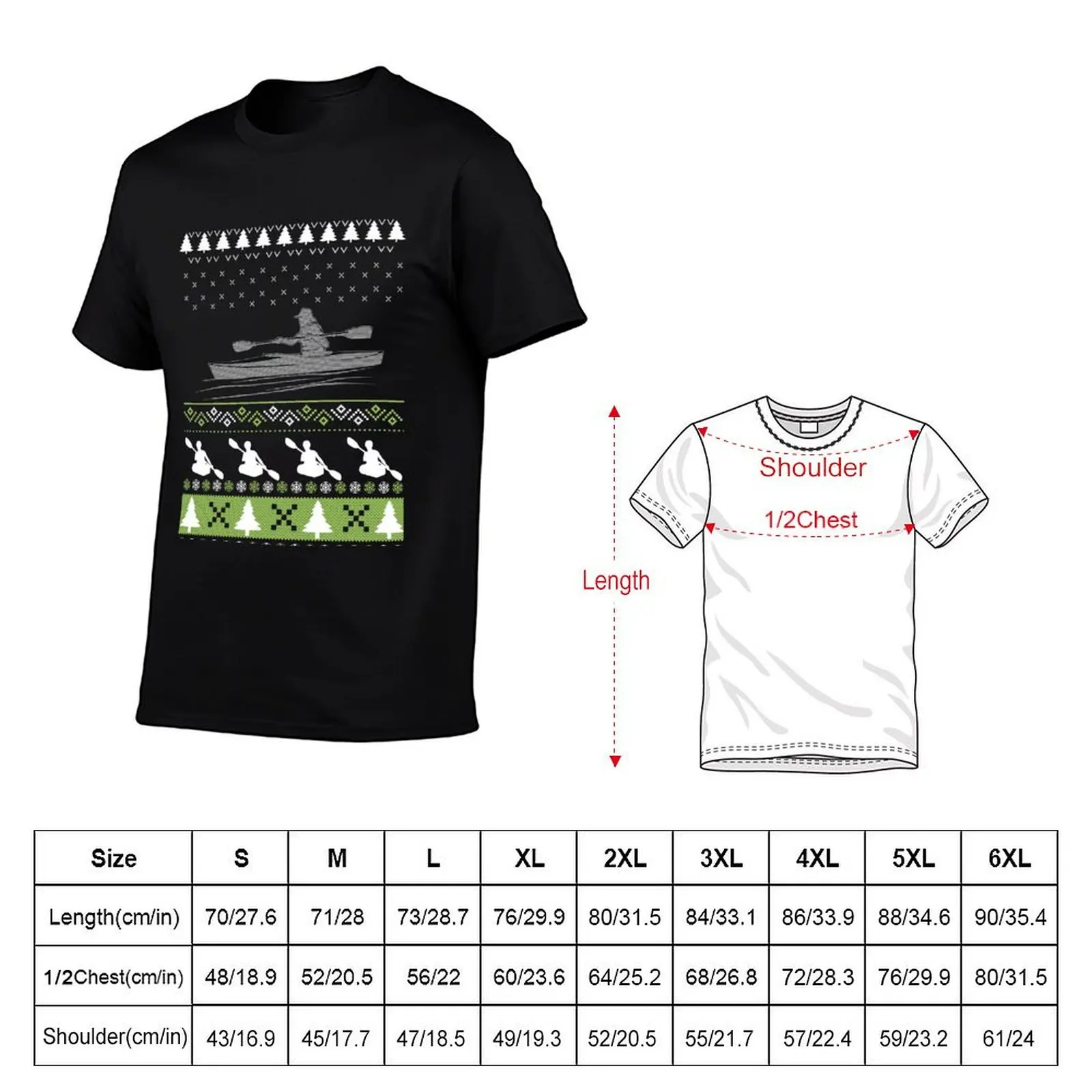 Happy Kayaking Ugly Kayak Christmas Sweater T-Shirt Casual Basic Street Style T-Shirt