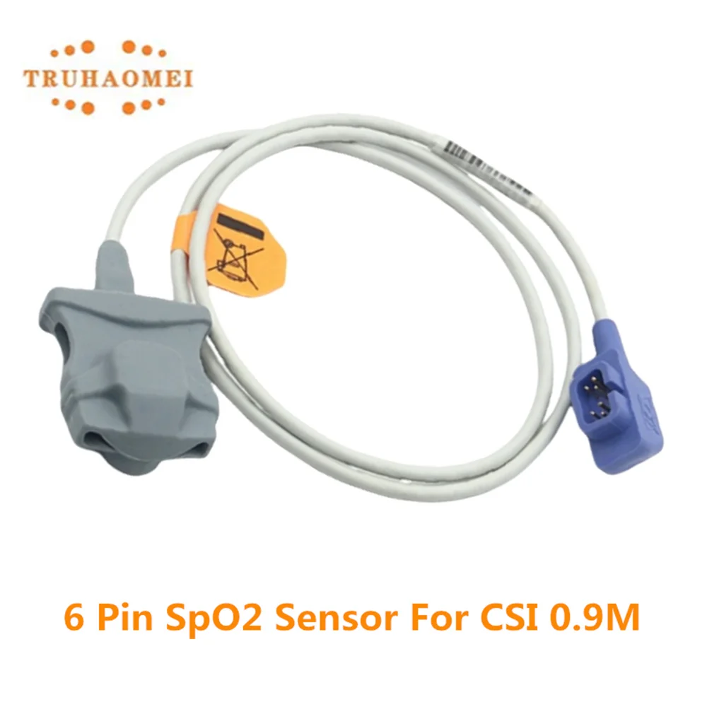 

High Quality Free Shipping SpO2 Sensor 6 Pin For CSI Neonate Adult Clip CSI Patient Monitor Criticare Systems International