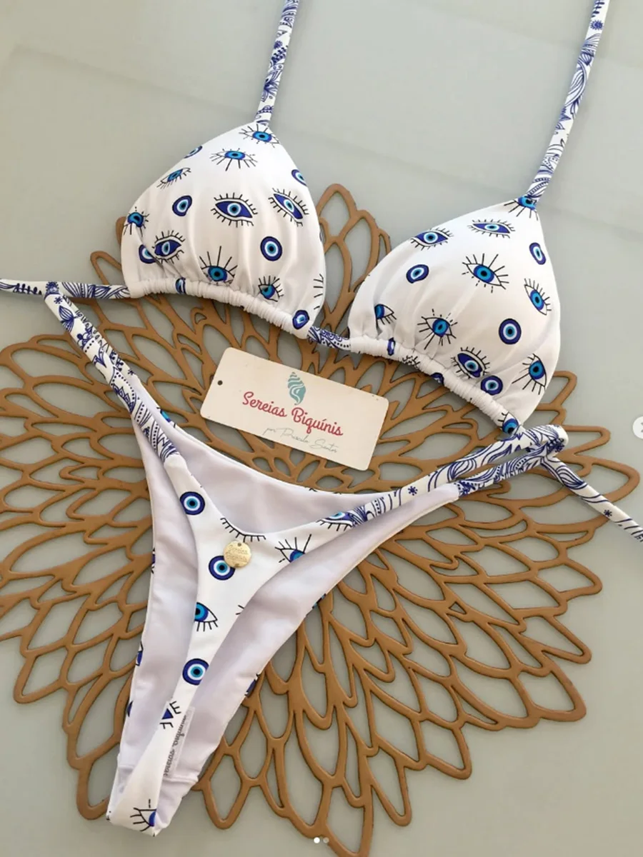 

2025 New Sexy Retro Prints Brazilian Mciro Bikini Women Swimsuits Lace-up Swimwear Backless Biquini Swimsuits Beachwear