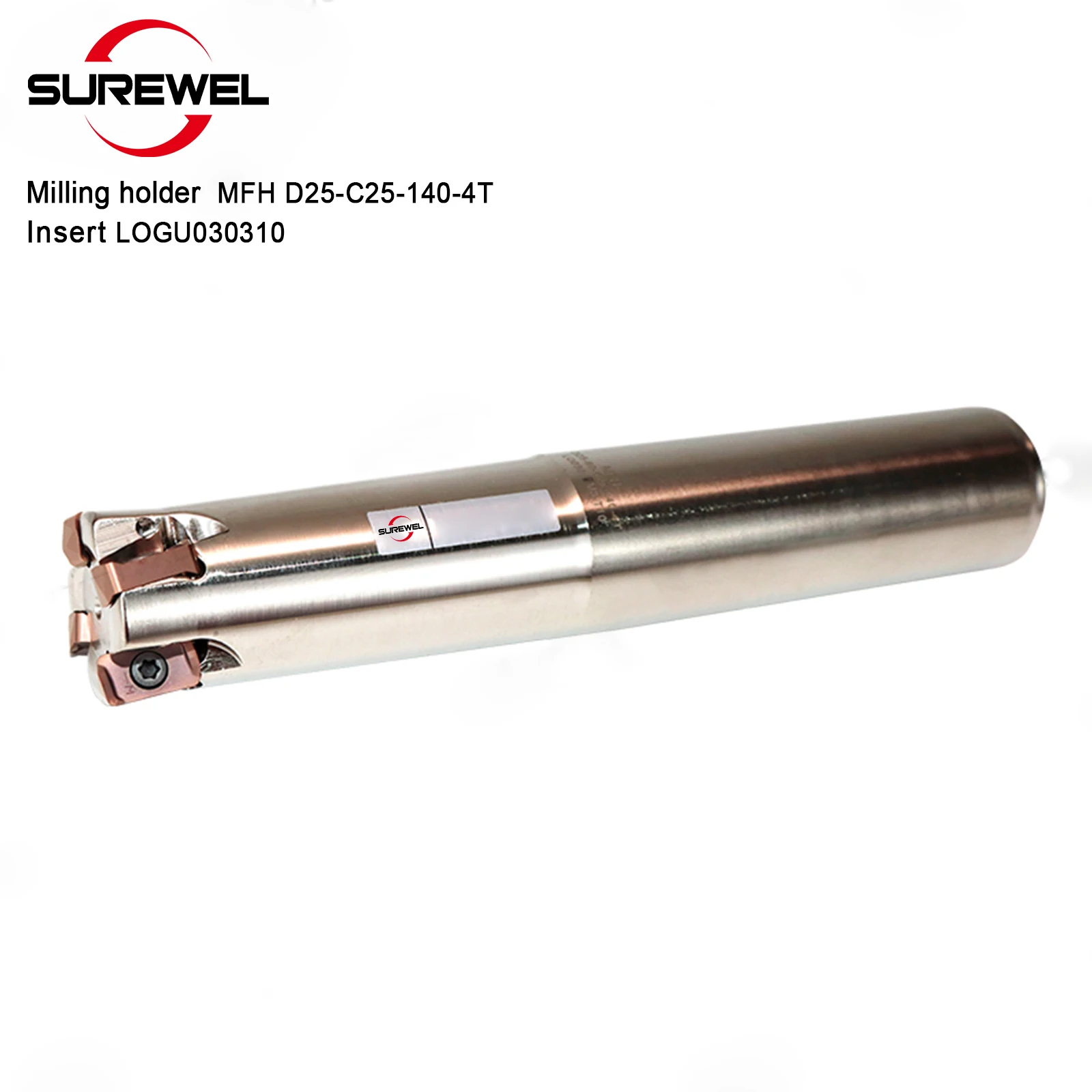 SUREWEL MFH03R CNC tool Milling Cutteer Holder, Hi feed milling cutting head, quick feed shank, can hold inserts LOGU030310