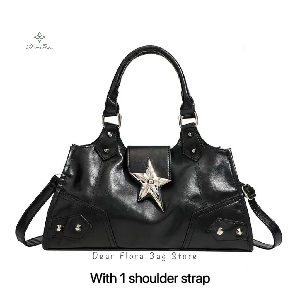 Y2K Gothic Star Girl Black Bag Women Vintage Handbag Fashion