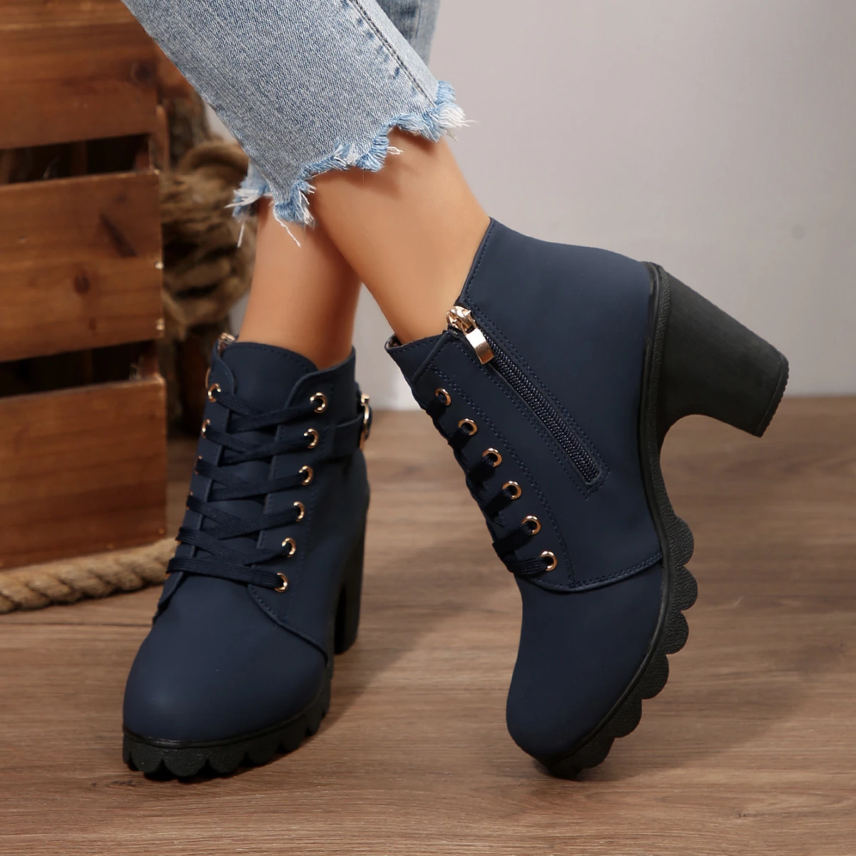 2025-Women-High-Heel-Ankle-Boots-Autumn-Lace-Up-Comfortable-Short-Boots-Retro-Fashion-New-Trend-Lady-Shoes-Women-Botas-De-Mujer