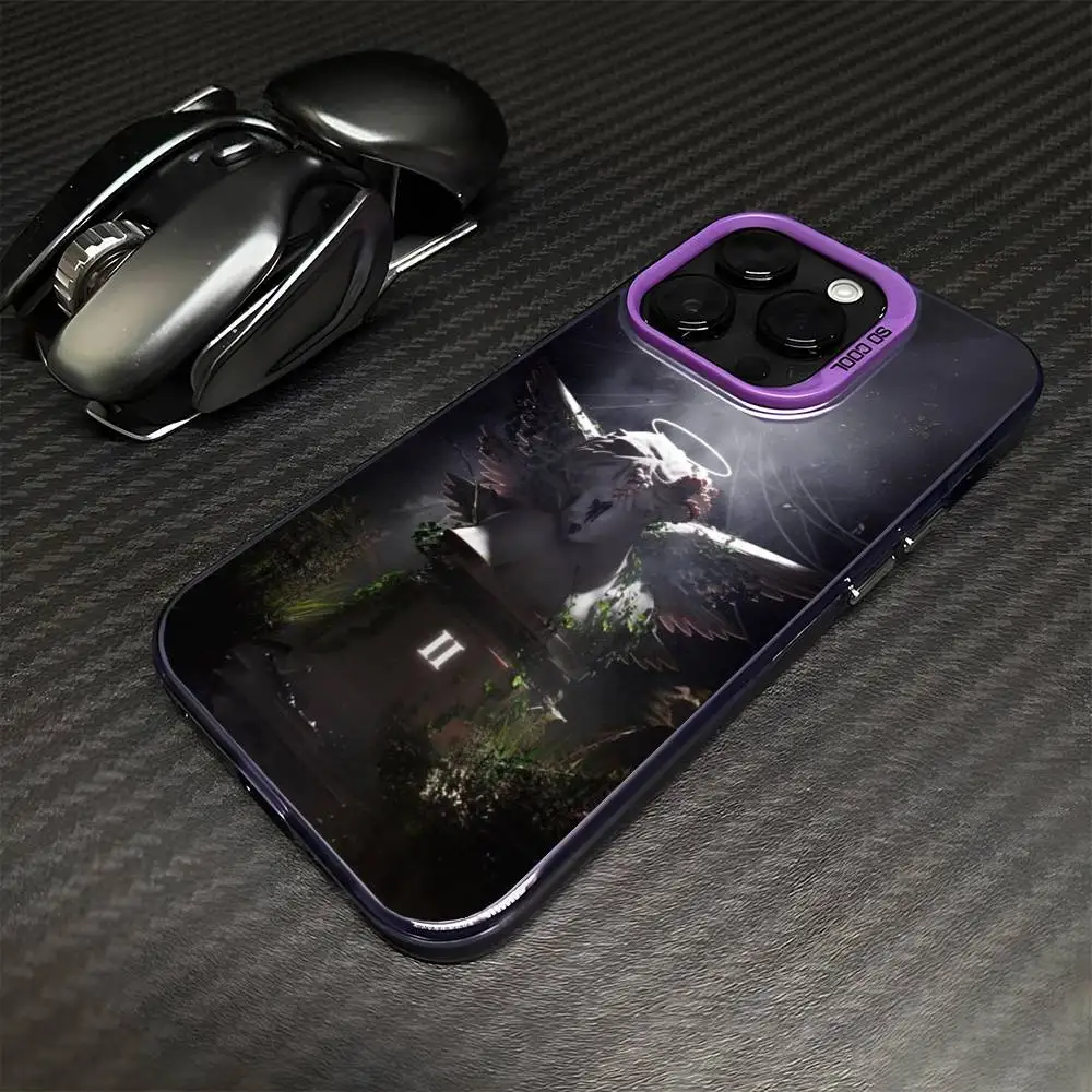 حافظة هاتف Junior H $AD B-BOYZ لهاتف iPhone17,16,15,14,13,12,11 Plus، Pro Max غطاء مقاوم للصدمات باللون الأرجواني غير اللامع