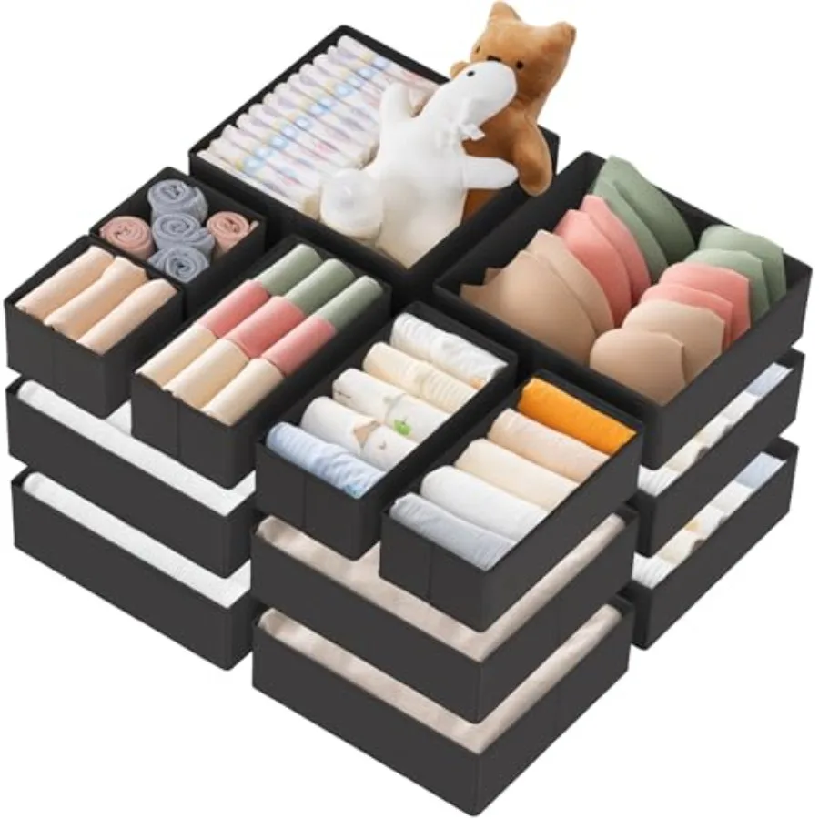 

Drawer Organizer Clothes 21 Pack Dresser Organizer for Baby Clothes Underwear Sock - Foldable Closet Organization and Storage D