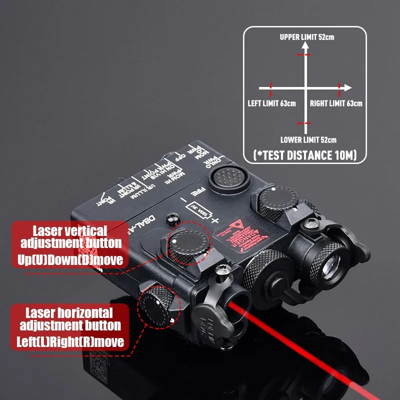 Imagem -05 - Wadsn-ir Iluminação Estroboscópica Dbal a2 Laser Vermelho e Verde para Visão Noturna Airsoft Ar15 Rifle Caça Scout Arma Luz