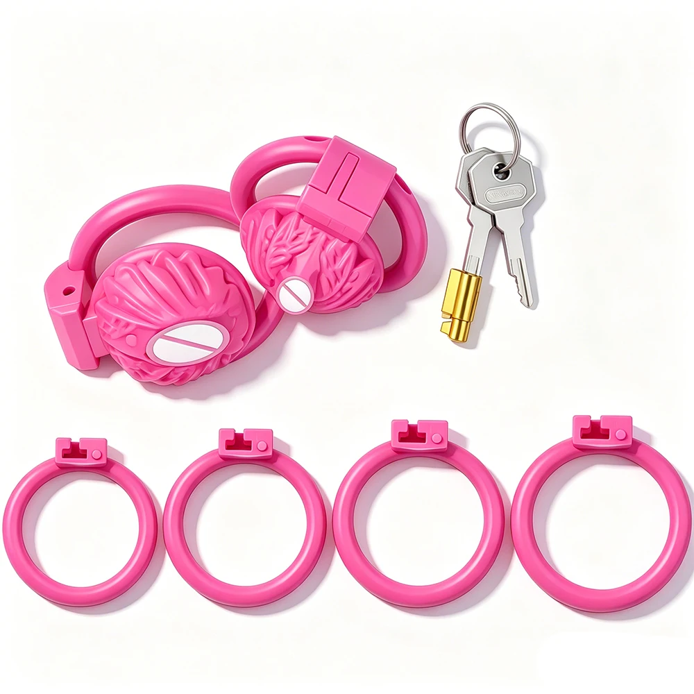FRKO Male To Female Clitoral Pussy Sissy Chastity Cages Kit 4 Size Cock Rings Penis Penis Restraints Lock BDSM Sextoys Men Gays