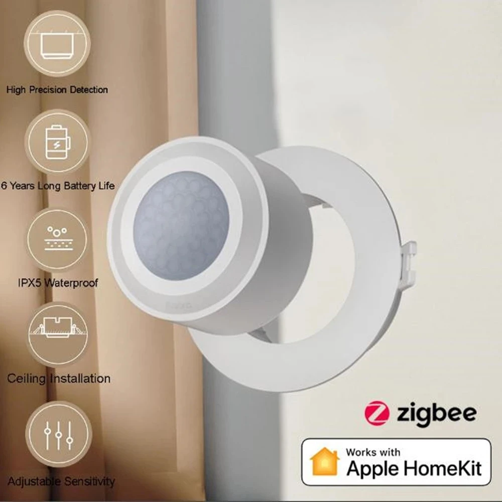 Top! High Precision Human Body Sensor Motion Sensor Zigbee 3.0 Wireless Smart Movement IPX5 Waterproof Smart home For HomeKit