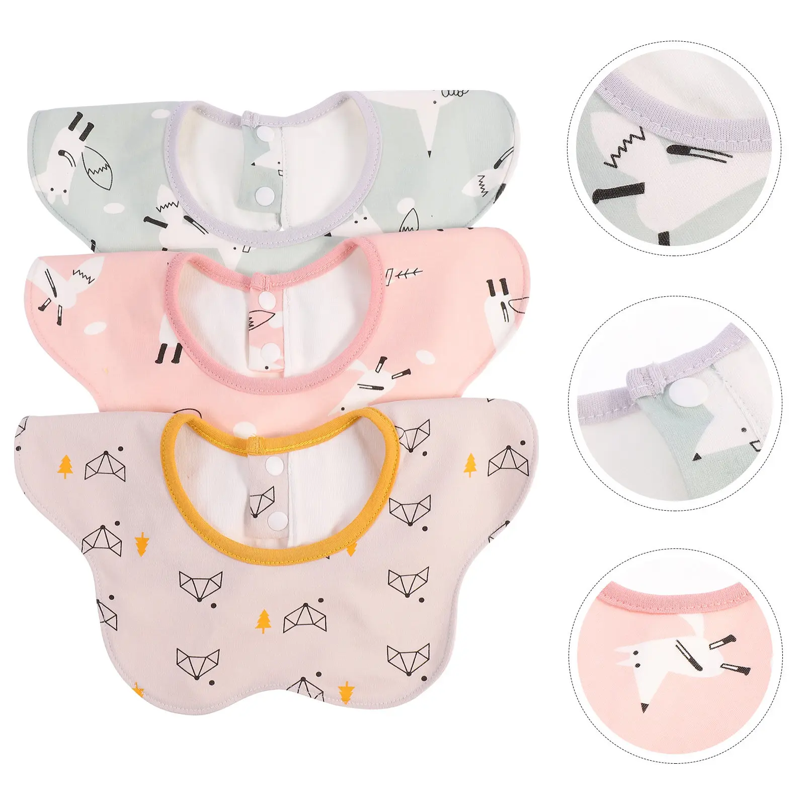 

3Pcs Baby 360 Degree Rotate Cotton Bibs Drooling Feeding Saliva Towels Newborn Infant Toddler Protection Baby Bib