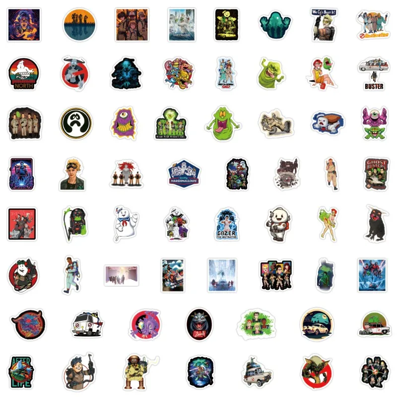 60pcs Cartoon Ghost Busters Sticker Suitcase Water Cup Stationery Mobile Phone Scooter Laptop Refrigerator Decoration Sticker