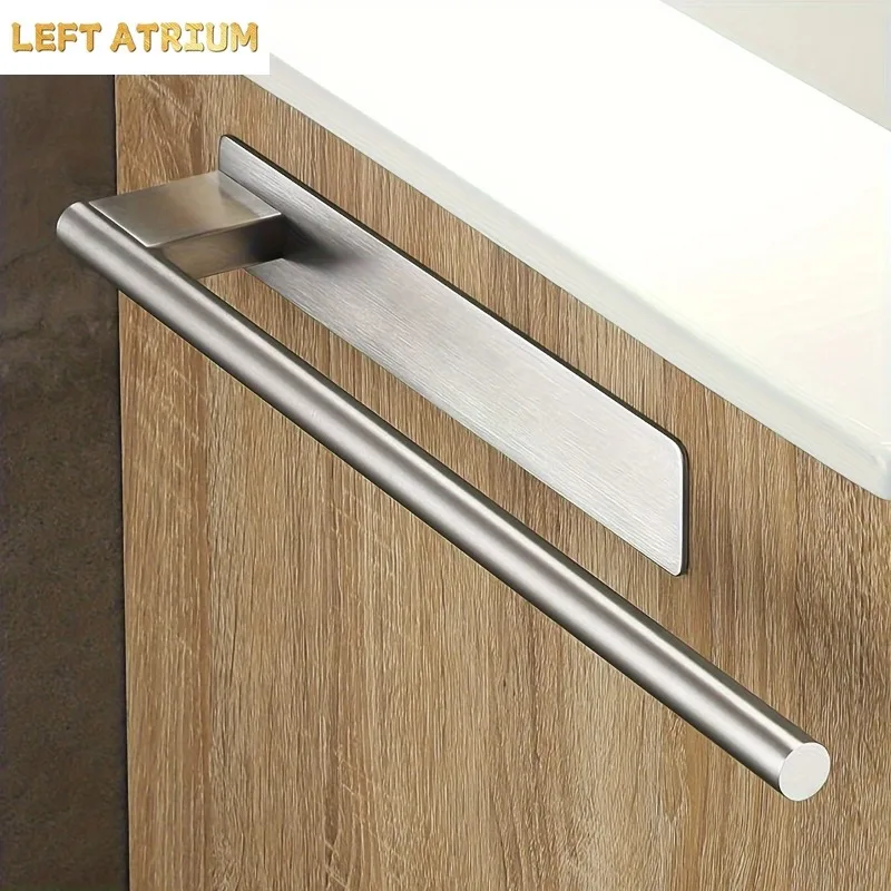 

1 шт., компактный вешалка для полотенец из нержавеющей стали, настенный органайзер для полотенец и аксессуаров для ванной комнаты без перфорации