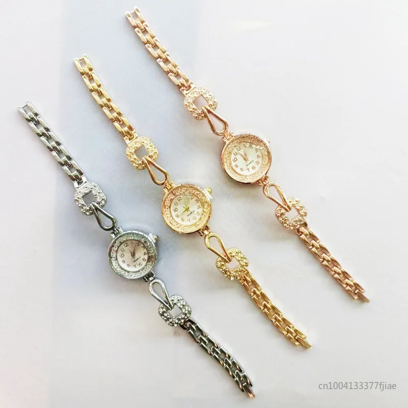 

Модные наручные часы из нержавеющей стали с круглым маленьким циферблатом и полой пряжкой, красивые кварцевые часы, простые подарочные часы для вечеринки