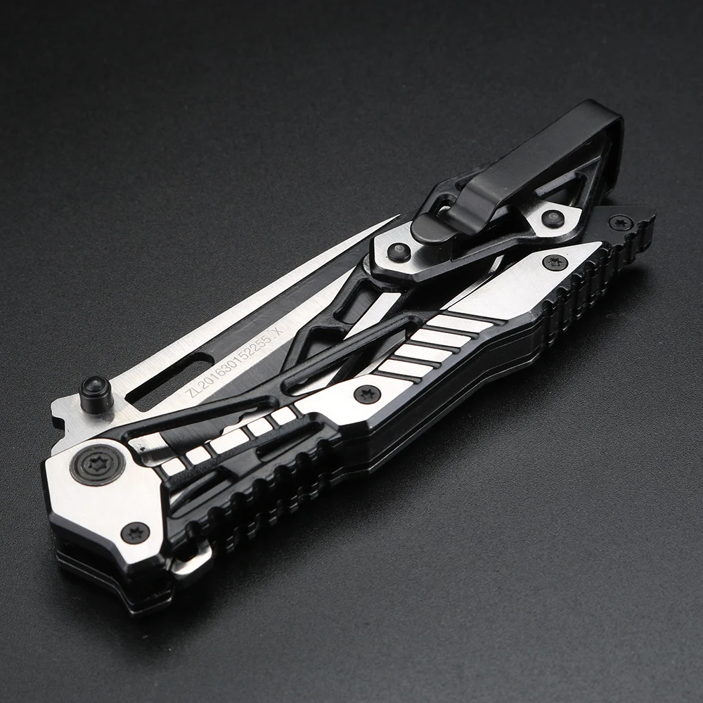 Mechanical structure folding knife Wilderness camping survival knife hunting multi-functional portable knife