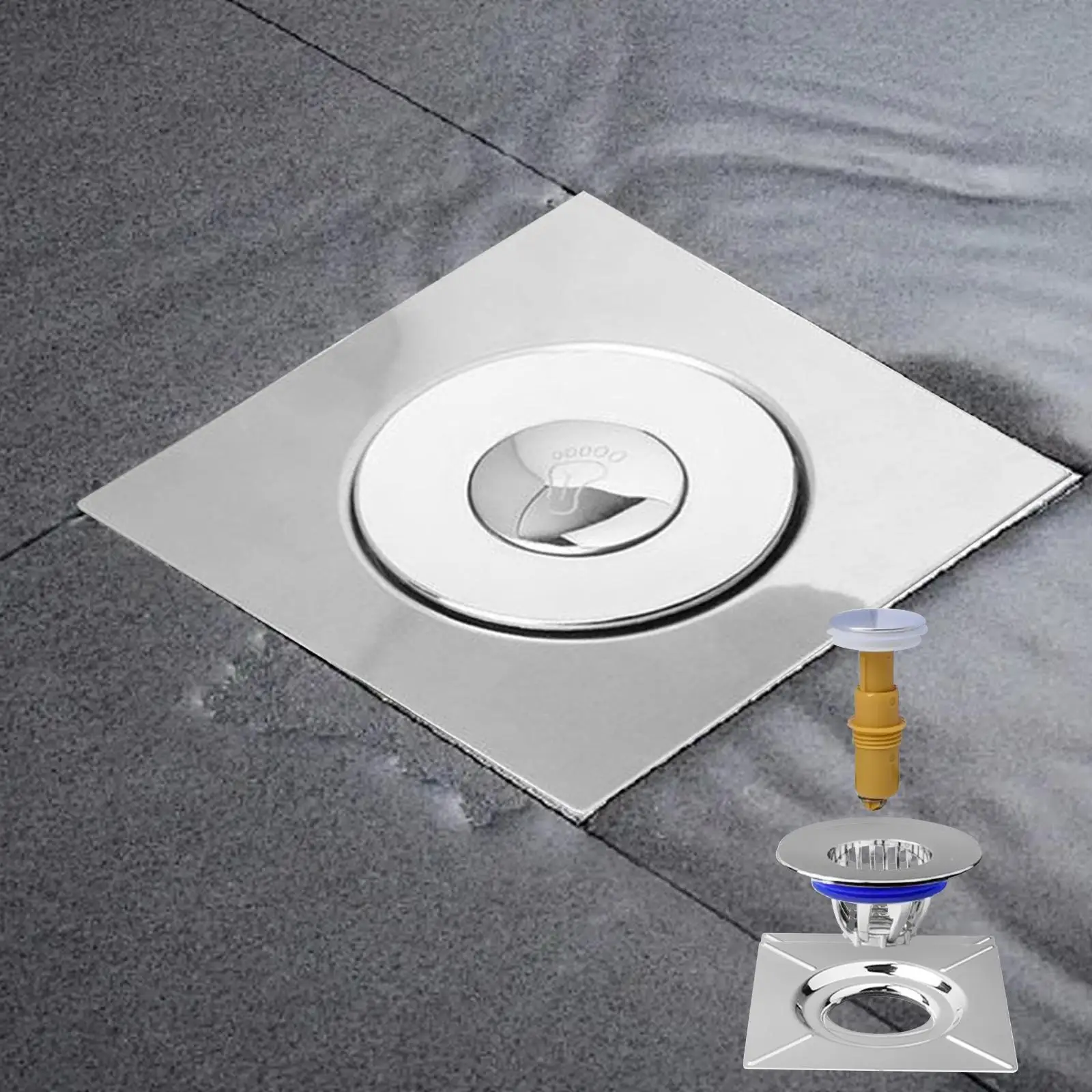 

Bounce Type Floor Drain Odor Resistant Core Fast Drainage Floor Drain Plug Foot