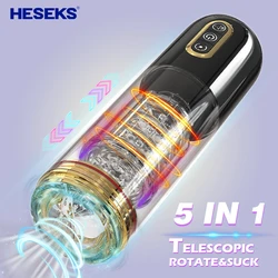 HESEKS Automatic Telescopic Rotation Suction Male Masturbation Real Vaginal Masturbator for Man Blowjob For Men 18