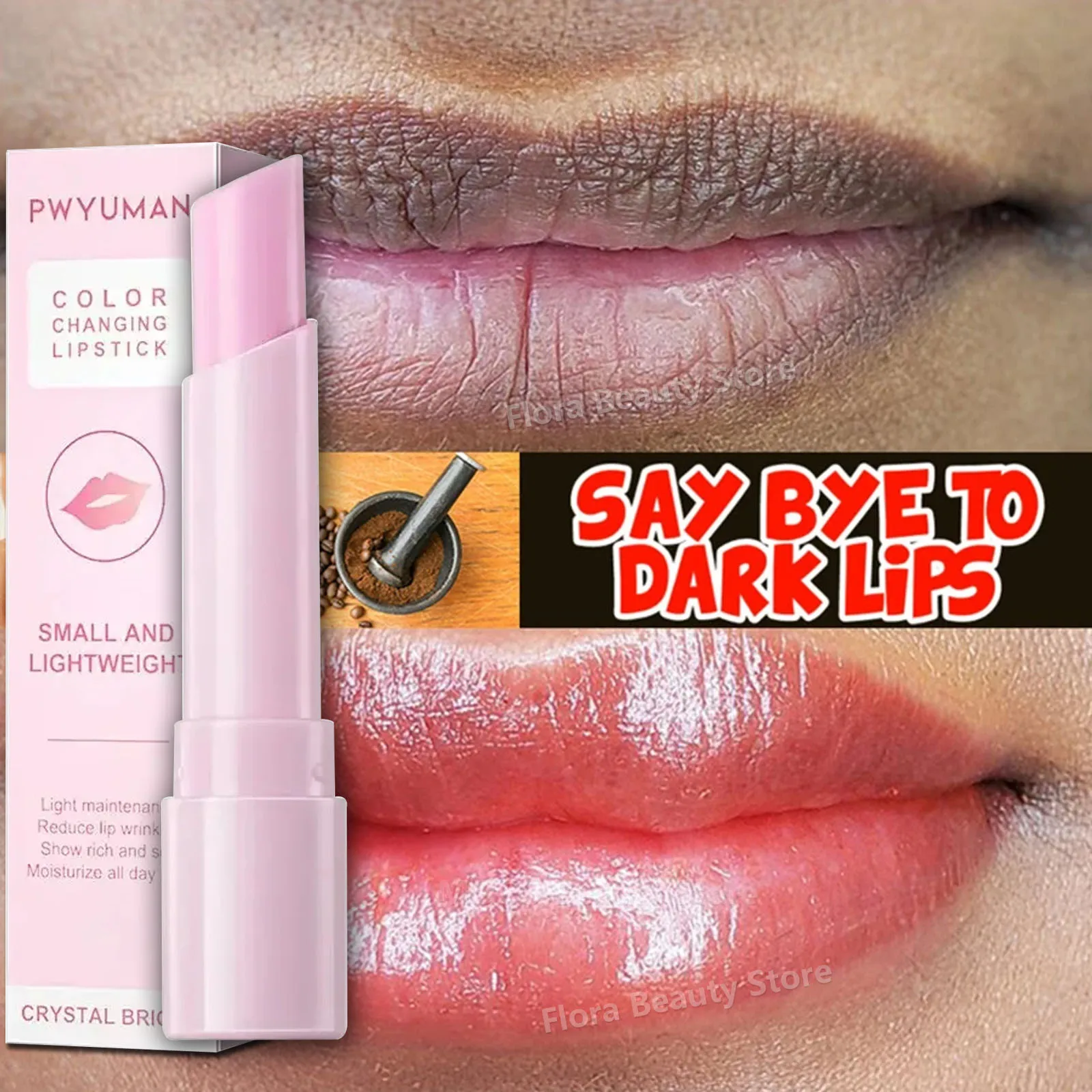 Color Changing Remove Dark Lip Balm Moisturizer Lighten Melanin Bleach Lip Gloss Lip Pink Lipstick Exfoliat Fade Lip Line Care