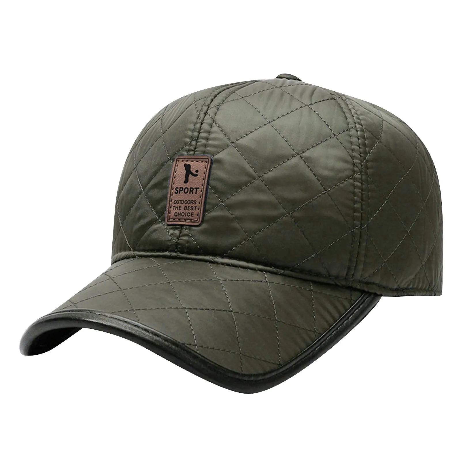 Winter Men PU Baseball Cap Warm Ear Flap Hat Thickened Cold Weather Outdoor Sports Casual Style with Adjustable Strap view 5