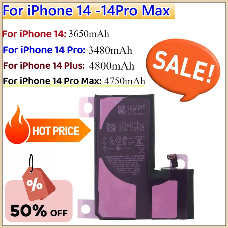 

FOR High Capacity Battery For iPhone 14 Pro Max Plus Replacement Batteries+Tools