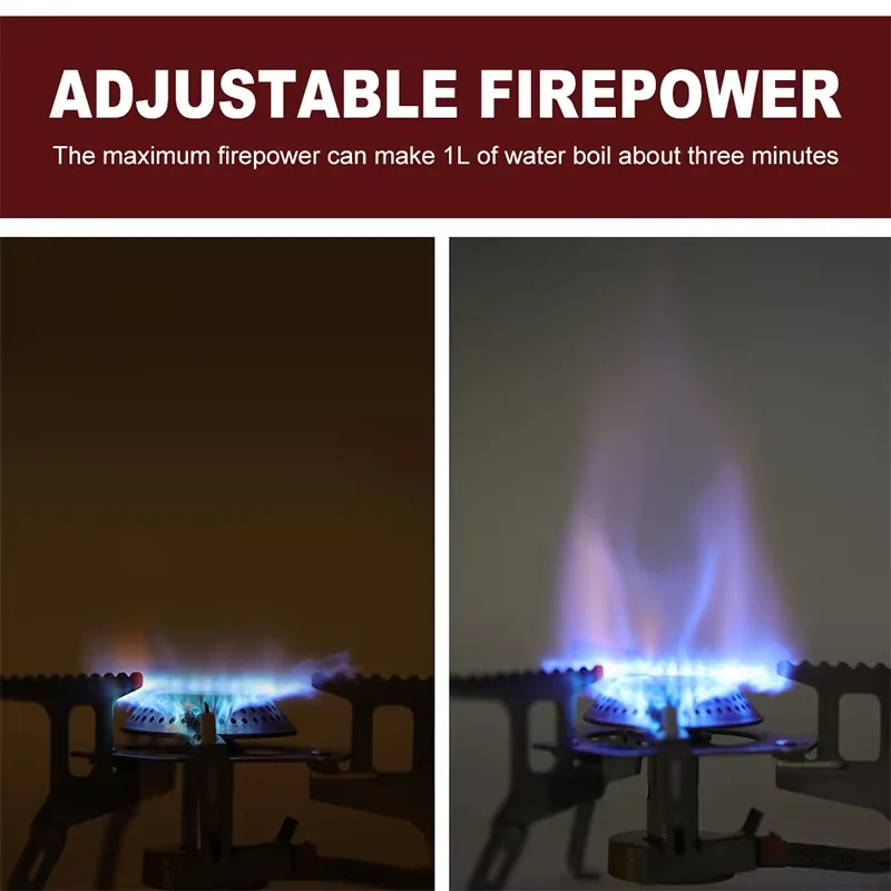 موقد غاز ثلاثي الرؤوس، موقد للتخييم للسفر، موقد تخييم قابل للطي على طراز حقيبة الظهر، أدوات المشي لمسافات طويلة في الهواء الطلق والنزهات