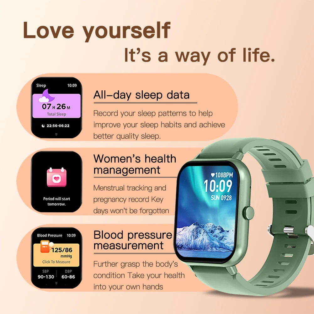 OLEVS 8202 Smart Electronic Watch Versatile Style 24-hour Heart Rate Pressure Detection Multi Language Sports Mode Smart Watch