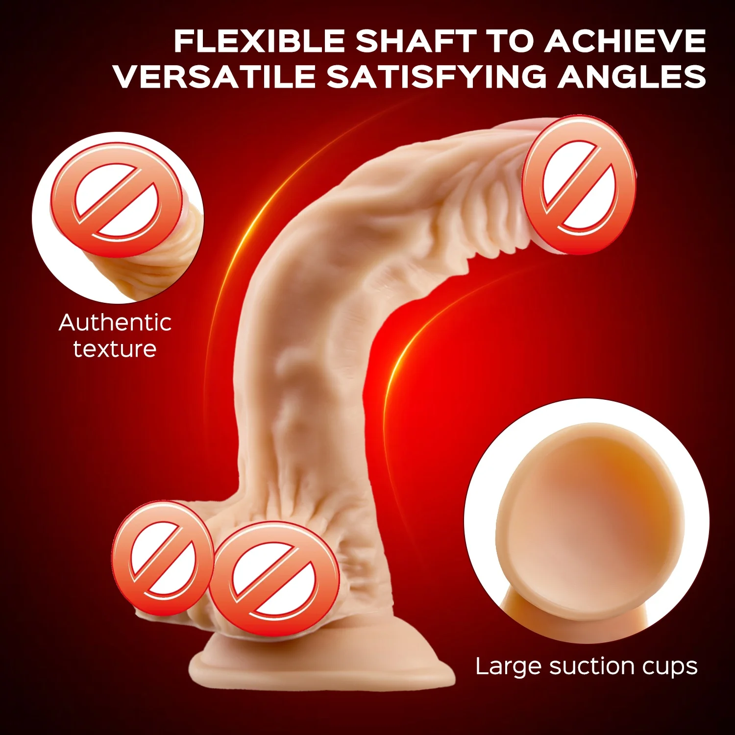 Sex Toys Dildo 8.4 Inch Realistic Silicone Dildo, Safety Material for Clitoral Vagina, Anal Stimulation with Strong Suction Cup