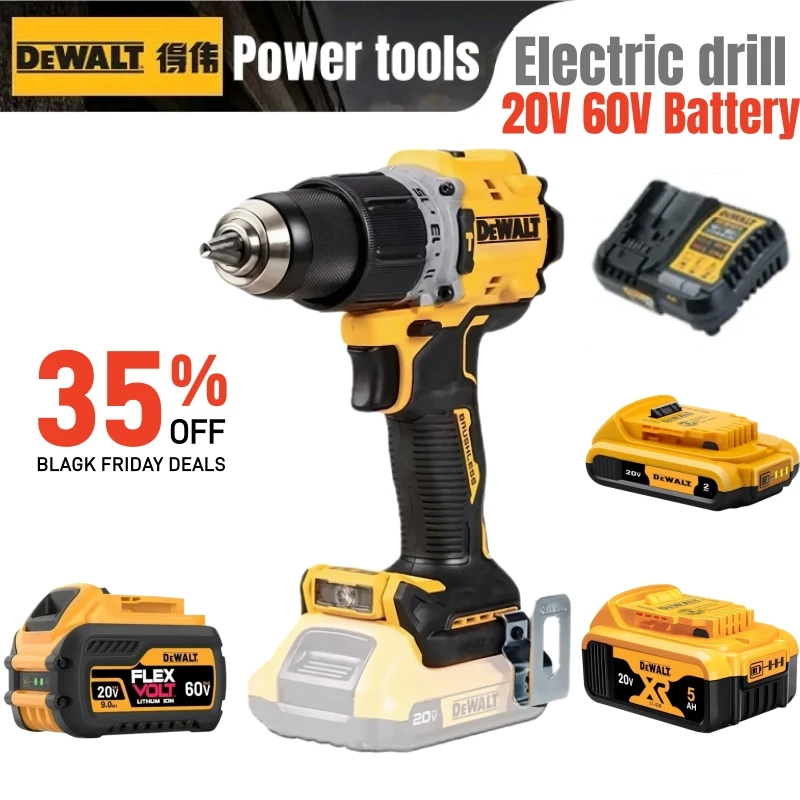 Original DEWALT Brushless Electric Screwdriver Drill DCD805 power tool Dewalt battery 20V 60V 6AH 9A