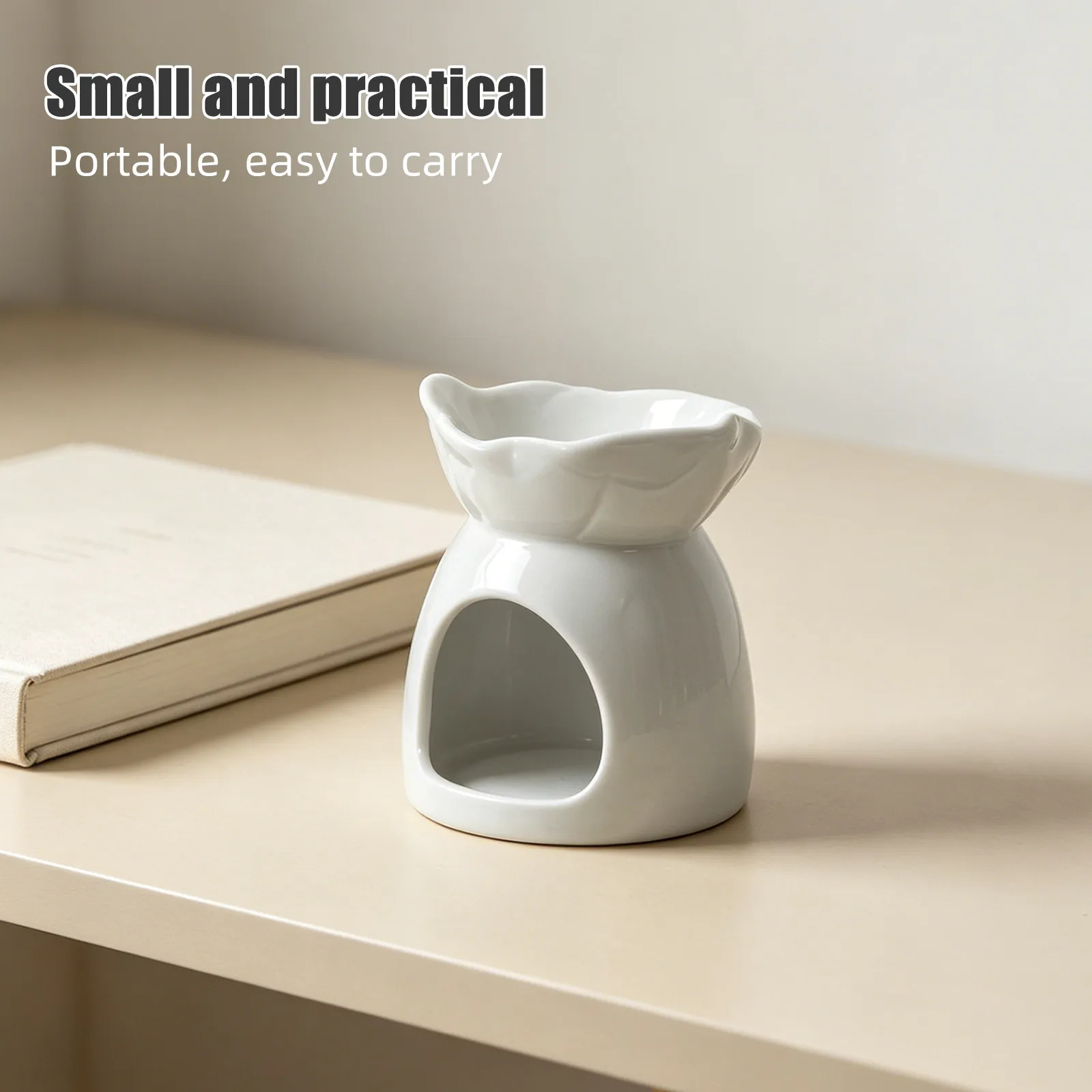 Ceramic Holder Elegant Leaf-Shaped Tea Light Oil Burner Aromatherapy Essential Oil Diffuser for Home Decor Room