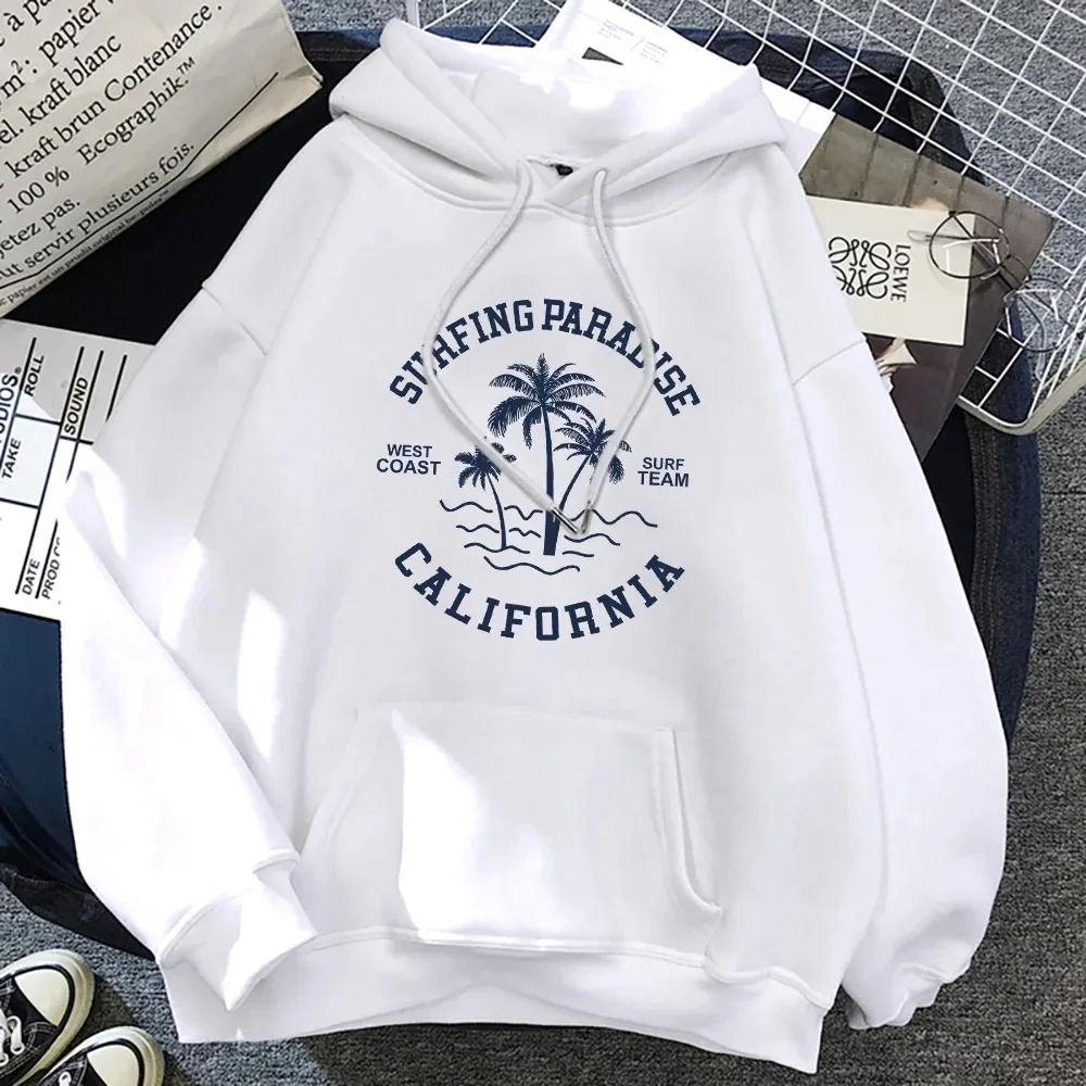 Surfing Paradise West Coast California Sweatshirt Female Hip Hop Hoodie Cartoons Loose Sportswears Autumn Fleece Women Hoody