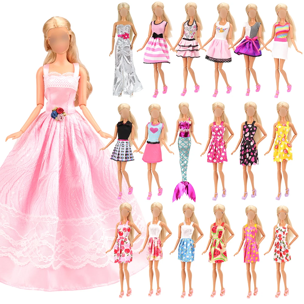 Barwa 55 Pcs Fashion Doll Clothes and Accessories=Random 15 Dresses+40 Accessories Best Princess Girl Kids