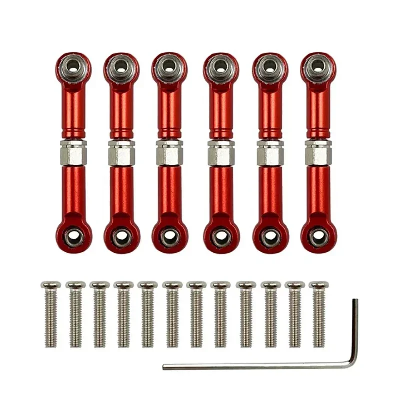 

6Pcs Adjustable for Wltoys 1/18 A949 A959 A969 A979 K929 Aluminum Upgrade Spare Parts Metal Linkage Pull Rod Servo Link A959-B