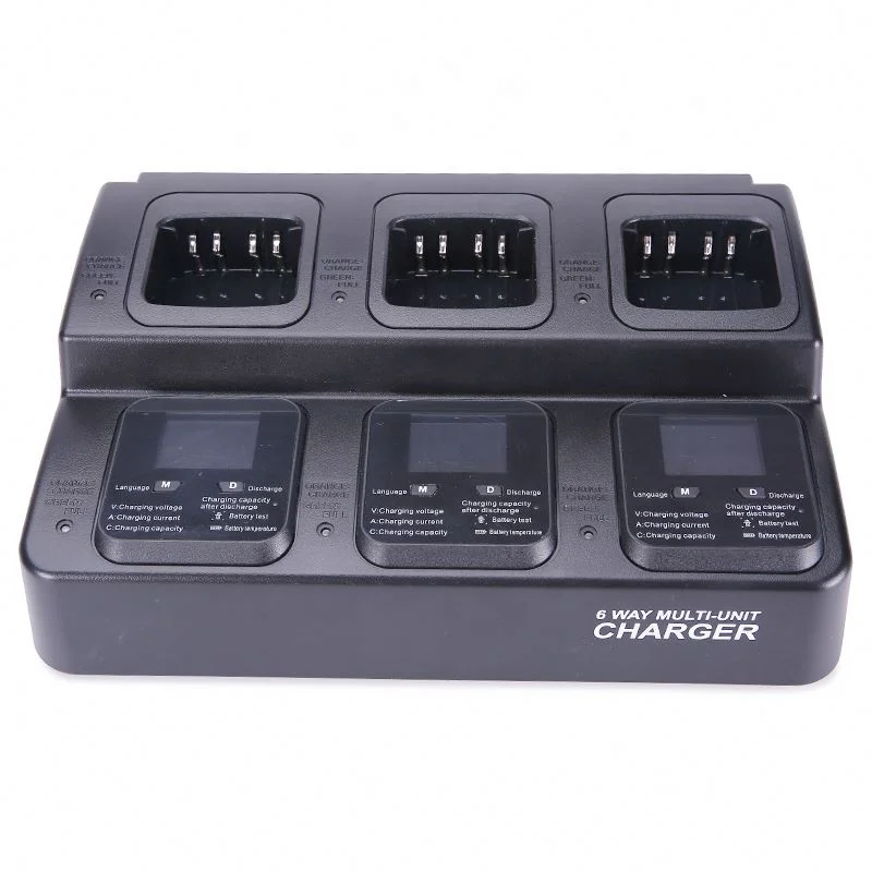 Customizable replaceable slot type 3 way multi unit intelligent walkie talkie battery charger