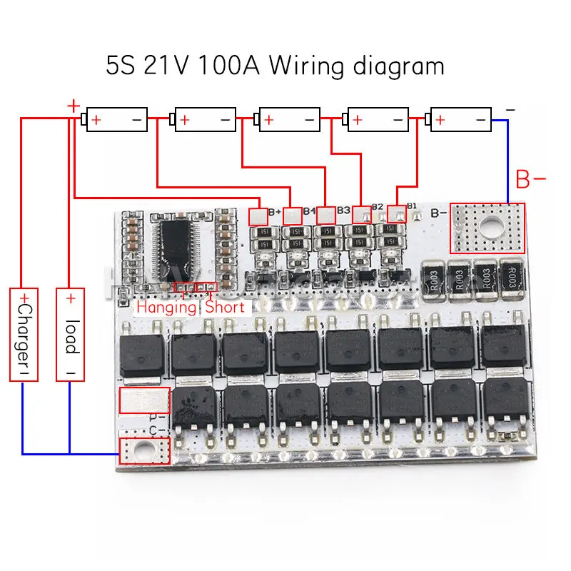 5S 4S 3S BMS 100A 21V 18V 16.8V 12V 18650 Li-ion LMO Ternary Lithium Battery Protection Circuit Board Balance Charging image 2