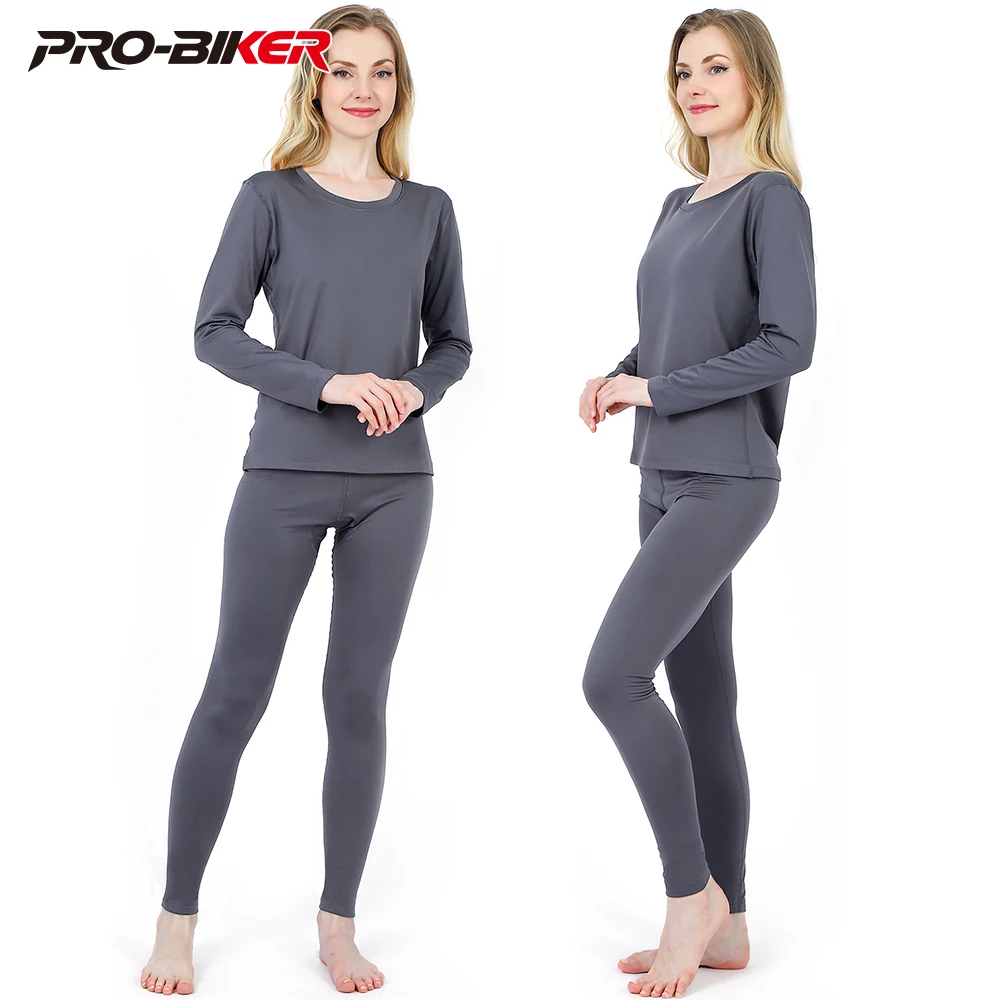 Women's Thermal Underwear Set Winter Protection Long Sleeves Pants Pull On Thermal Underwear High Elasticity Warm Clothing