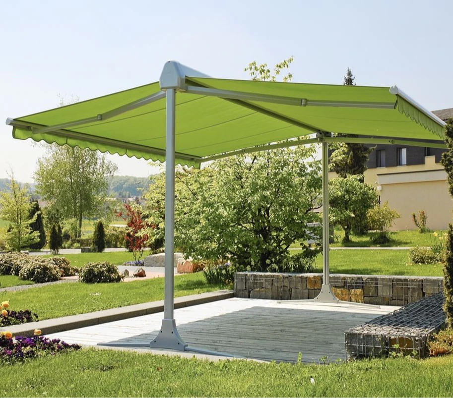 New Arrival Wall Mounted Retractable Awning with Waterproof Fabric Aluminum Frame Sun Shelter Full Cassette Awnings for Cafe