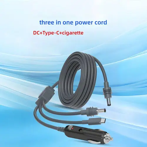 Para Starlink Mini 3 en 1 DC a TypeC/DC/Cable de alimentación de carga de coche IP65 impermeable 3 en 1 a Cable Typec 2464-20AWG para Starlink Mini